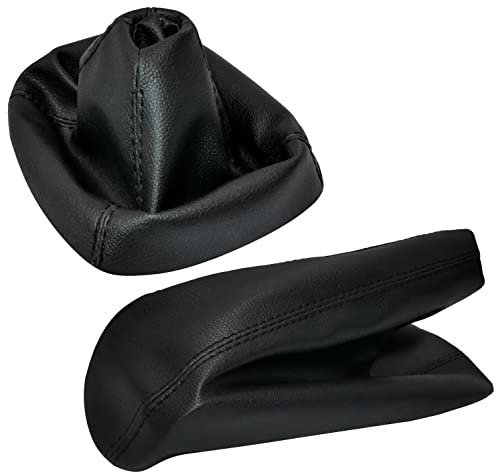 AERZETIX - C57822 - Funda para palanca de cambios y freno de mano - compatible con versiones de caja de cambios automática de BMW Serie 3 E46 1998-2005 - color: negro - en piel sintética