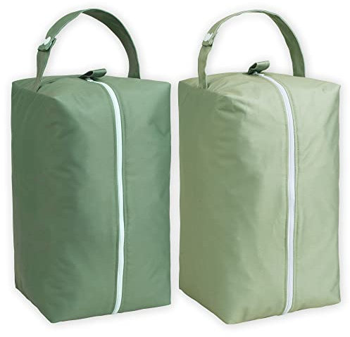 Nora's Nursery Wiederverwendbare Tasche für Stoffwindeln, waschbare Hülle mit großer Reißverschlussöffnung, 2 Stück, wasserdichte Windeltaschen mit abnehmbarem Druckknopf, Nassbeutel für Stoffwindeln