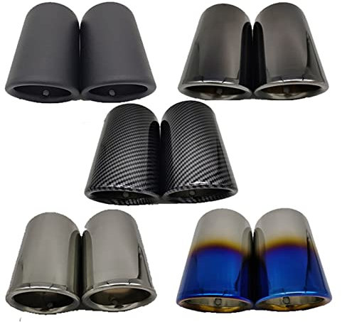 Auspuffblende Für Audi A4 B8 A3 8V 8P A1 Q5 A5 Auto Auspuff Schalldämpfer Tip Cover Car-Styling Zubehör Endrohr (Farbe : 1x Carbon Color)