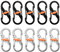 10 Stücke S karabiner klein Schraubkarabiner, Karabiner Klein Edelstahl, Karabiner Mini Schlüsselanhänger S Outdoor Camping Haken Mini S Clip Rucksack S-Form Metall Schnalle Doppelkarabiner