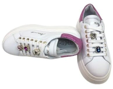 MÉLINÉ Art. WT 254 Damen-Sneaker Weiß Fuchsie, Weiß, 35 EU