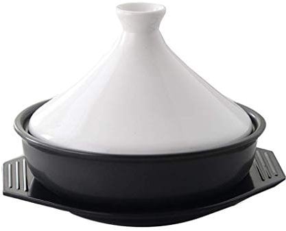 Moroccan tagine Pot Small tagine Bowl Round Ceramic Casserole Clay Pot with lid Heat-Resistant hot Pot earthen Pot