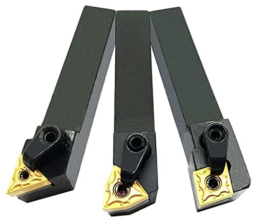 ASZLBYM 3PCS 5/8 Set di punte portautensili per tornitura indicizzabili per tornio da taglio sinistro MTJNL1616H16+MWLNL1616H08+MCLNL1616H12 con 3 inserti in metallo duro WNMG431, CNMG431, TNMG331