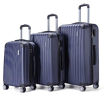 VERTICAL STUDIO 20 24 28 Koffer Reisekoffer 3er-Set Trolley Mehrteilig mit Ziffern Kofferschloss aus Kunststoff (ABS) Vier Rollen (Navy Göteborg)