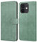 Leacckl for iPhone 12/12 Pro Case, Leather Wallet Case, Flip Case with Card Holder and Magnetic Buckle, Green