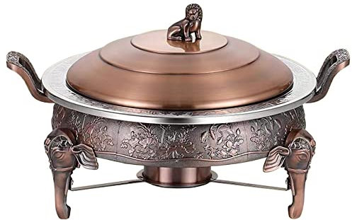 3L Round Chafer And Buffet Warmer Set, Stainless Steel Chafing Dish With Food Pans, Fuel Holder, Pot Lid And Bottom Stand For Home And Restaurant/Copper (Copper)