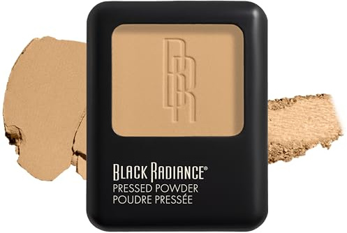 Black Radiance Pressed Powder, Pigment-Rich Matte Finish for Light Skin Tones, Oil-Absorbing Compact with Mirror & Sponge - Crème Fresh