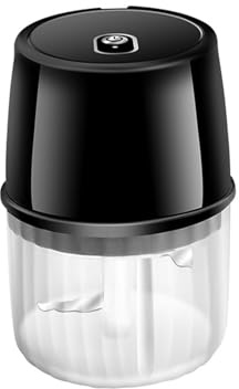Wizoowip Cordless Mini Food Chopper Electric Garlic 250ml Usb Rechargeable One-button Operation Easy to Use Black