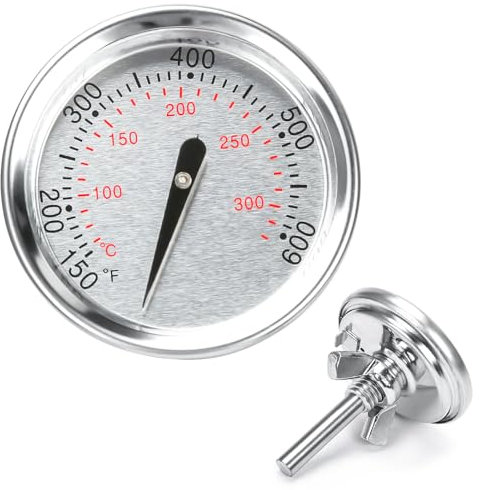 Denmay 60540 7581 GRILL Thermometer für Weber Spirit II & I 200/300, Q-Serie, Grillthermometer Ersatz für Weber Holzkohlegrill Spirit E/S 210, 220, 310 Grill, Ø 4,6cm