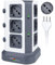KOOSLA Ciabatta Multipresa con USB C, Torretta Multipresa Elettrica con 12 Posti Universali ITA 10/16A e Schuko, Multipresa verticale protezione sovratensione, Cavo 2M, Grigio scuro