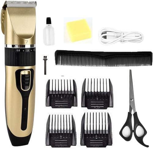 Haarschneidemaschine Profi Haarschneider, Herren Eektrisch Haartrimmer Haarschneide Langhaarschneider Bartschneider, USB-Aufladung, Präzisionstrimmer Barttrimmer für Männer und Friseure