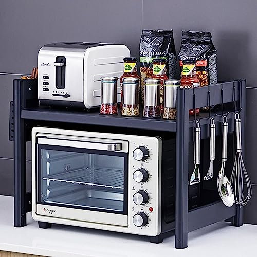 Organizador De Microondas para Encimera Rejilla para Horno De Microondas Decoración De Cocina Moderna Solución De Almacenamiento Multipropósito/Doble Capa/59,5 Cm