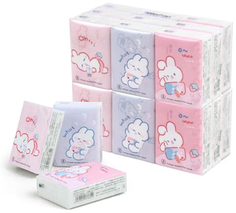 Taschentücher, Reisegröße, Gesichtstücher, Tiermuster, klein, einzelnes Taschentuch, Mini-Einweg-Taschentuch für Ausflüge, Reisen, Hochzeit, Party, Gastgeschenke, 3-lagig, 8 Blatt (27 Stück)