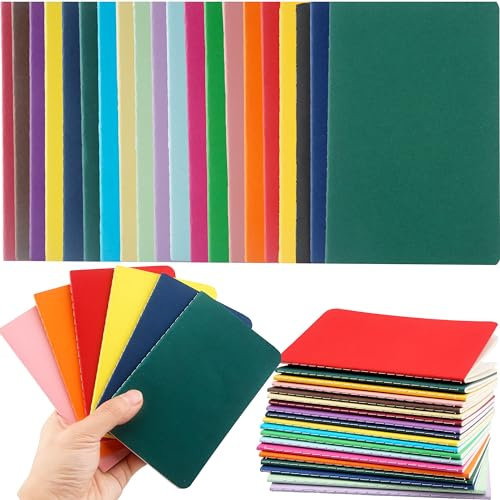 Haconba 20 Pack Mini Blank Notebooks Bulk 3.5 x 5.5 Inch Colorful Small Notepads Pocket Memo Notebooks for School Office Supplies and Party Favors, 20 Colors (20)