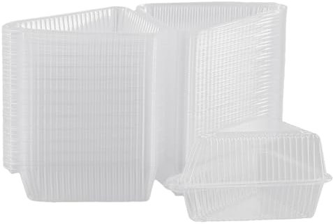 MAHIONG 200 cajas de rebanadas para tartas, soporte individual para tartas de queso con tapas con bisagras, recipientes transparentes en forma de cuña para porciones de pasteles, sándwiches, pudín,