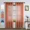 Pitalk Lot de 2 panneaux de rideaux semi-transparents en faux lin texturé avec passe-tringle pour salon, chambre à coucher, 132,1 x 228,6 cm de long, orange brûlé