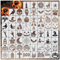 Kleine Halloween-Schablonen zum Malen auf Holz, Basteln, wiederverwendbar, Boo Gruseliges Spinnennetz, Geist, Malschablonen für Wand, Halloween, Urlaub, DIY, Ornamente, Stoff (60 Boo)