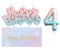 Ronoza® Geburtstagskerzen Zahlen 4 - Happy Birthday Kerze, Farbverlaufs Zahlen Buchstaben für Torte, Zahlenkerze, Kerze 4 Geburtstag