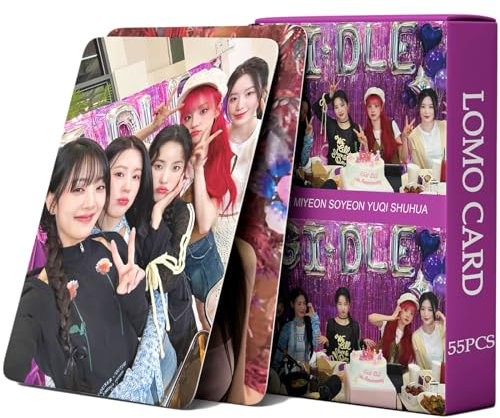 PYAJUU (G) I-DLE Fotokarten Kpop (G) I-DLE 6. Jahrestag Fotokarten 55 Stück Gidle Lomo Karten Geschenk für Fans