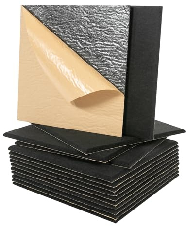 Akustikplatten Selbstklebend, 18 Stück Hohe Dichte Schallabsorber, Schalldämmung Wand, Akustikschaumstoff-Matten, Akustikpaneele für Decken Tür und Akustische Behandlung, 30 * 30 * 0.9cm (Schwarz)