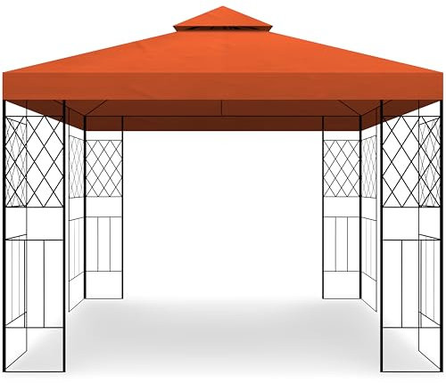 habeig++ Pavillon Festzelt Tahiti mit wasserdichtem Dach und PVC 3x3m Metall (terrakotta)