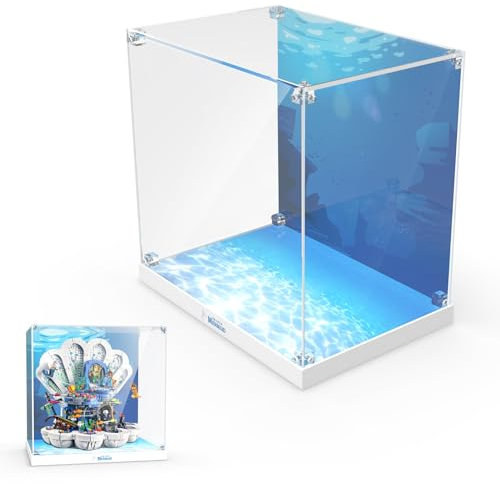 cooldac Acryl-Vitrine kompatibel mit Lego Disney Princess Arielles königliche Muschel, Staubdichte&durchsichtige Vitrine kompatibel mit Lego 43225 Model(Nur Vitrine, Modell Nicht Inbegriffen)