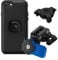 QUAD LOCK Bremszylinderdeckel Handyhalterung für Motorrad mit Vibrationsdämpfer und MAG-Hülle für iPhone SE (3. / 2. Gen) & 8/7