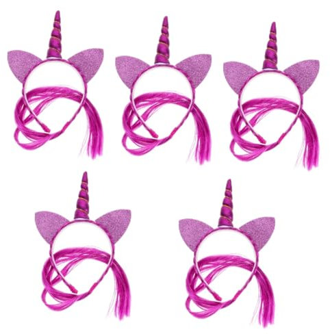 SHERCHPRY 5stücke Haarreif Für Lustiges Und Kreatives Party-haaraccessoire Im Einhorn-stil Für Kostümpartys Festivals Und Feiern Aus Strapazierfähigem Und Resin Für Erwachsene Und