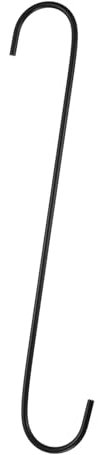sourcing map 8pcs Long S Hooks 12 Inch Extra Long Metal S-Shaped Hanging Hooks High Manganese Steel S Hanger Storage Organizing Tool for Kitchen Garden Bathroom Garage Closet, Black