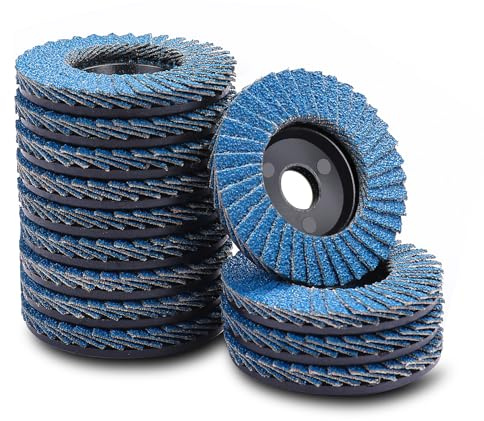 MOGRQAP 12 Stück 50mm Fächerscheiben, Feine Oberfläche Fächerscheibe 40 Korn Winkelschleifer Chleifmopteller Schleifscheiben Flap Disk für Metall Holz Stahl