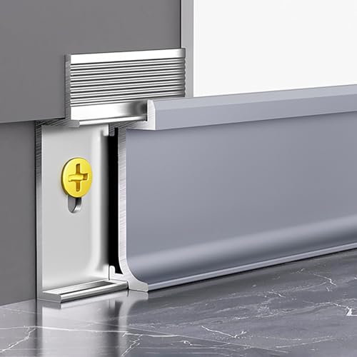 Raouoae Plinthes D'angle 125cmx2 - Profilés En Aluminium Anodisé Étanche Et Résistant À L'humidité, Bordure Décorative Pour Murs Et Sols, Installation Facile, Idéale Pour Maison Et Bureau, Finition Du