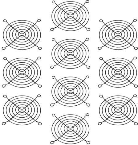 PATIKIL 90mm Fan Finger Grill, 10 Pack Metal Grill Protector Guard Fan Protective Cover for 90mm Exhaust Fans Equipment Computer DIY, Black