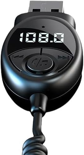 Bluetooth 5.3 Wireless Car FM Trasmettitore Aux Adattatore USB a 3.5mm Jack Audio Music Mic Adattatore Handsfree per Altoparlante Auto