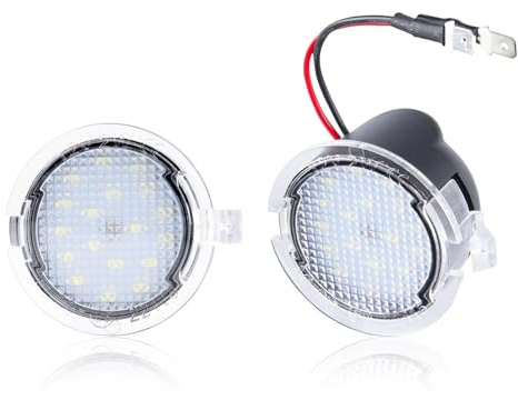 POPMOTORZ LED Umfeldbeleuchtung Spiegel ür Ford Edge F-150 Taurus Flex Raptor Explorer Expedition Taurus E, LED Seitenspiegel Pfützenlicht mit Canbus Fehlerfrei 2835 SMD, 2 Stück