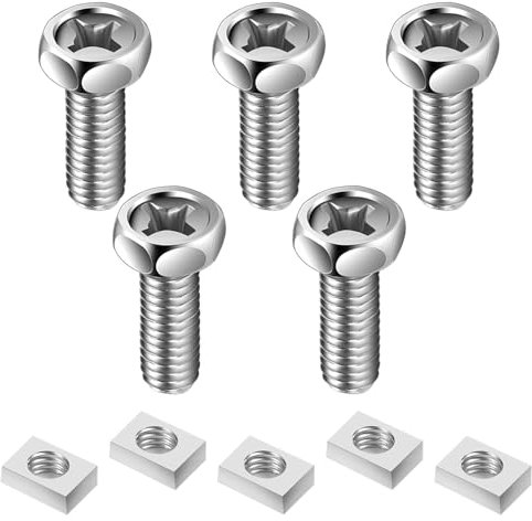 Battery Screws and Nuts Stainless Steel Motorcycle Battery Terminal Bolts and Nut Kit 5 Sets Cross Pan Head with Nuts Assortment Set M6 x 16mm