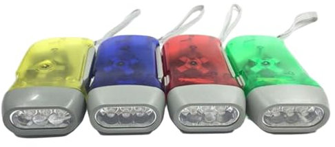 4Pcs Hand Crank Flashlight 3 LED Lights Safe Fun Portable Compact Handheld Crank Flashlight for Kids & Adults Classroom and Outdoor Adventures Home Tools