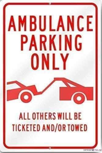 Indicazione Attenzione Ambulanza Parcheggio Solo Wall Art Outdoor Indoor 30,5 x 20,3 cm Alluminio Metallo Tin Signs