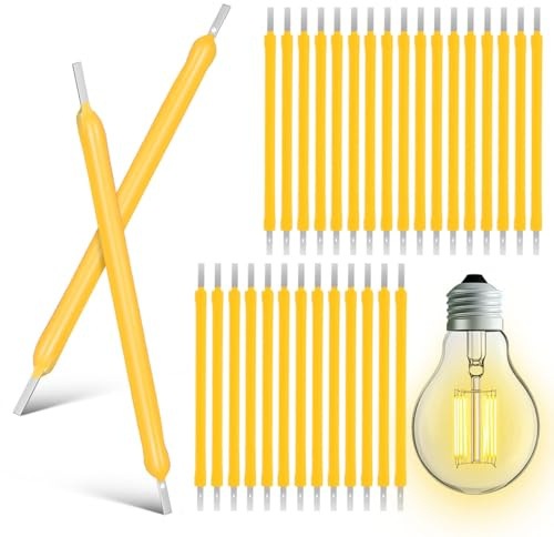 GALPADA 100 Stück Led-Filament Ersatzteile 3V 38Mm 120Ma Warmweiß 2700K Hartes Filament Für Retro Leuchten Reparatur Und Dekoration Energieeffizient Und Bruchfest