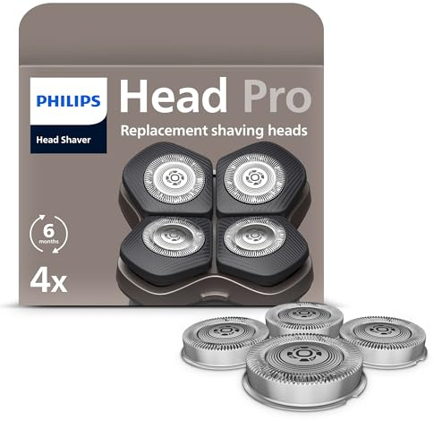 Philips Genuine Head Shaver Replacement Heads - Compatible with Philips Head Shaver Pro HS5980, HS7980 and HS9980, Self-Sharpening ComfortCut Blades, Gentle on Skin, 4 Pieces, Model HS740/15