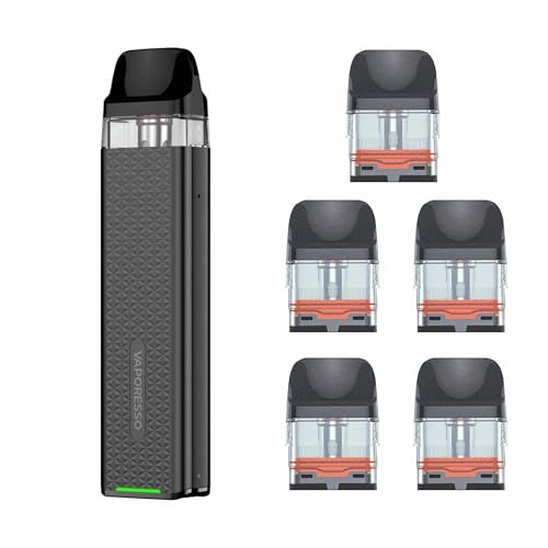 Vaporesso XROS 3 Mini Pod Kit with 0.6Ω Pods Bundle, 1000mAh Battery, Type-C Fast Charging, Compact Portable Vape Kit, 2ml Refillable Cartridge, No Nicotine, (Space Grey with 5 Pcs 0.6ohm Pods)
