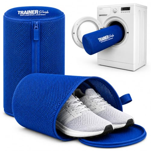 Trainer Trash Shoe Washing Machine Bag for Sweaty or Muddy Trainers, Shoe Bag for Washing Machine, Trainer Wash Bag, Shoe Cleaning Bag, Football Boot, Shoe Smell Remover, Football Accessories - Blue