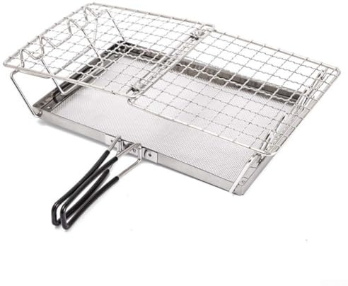 Grille-pain pliable en acier inoxydable avec bobines chauffantes larges espacées et support à pain réglable, conçu pour griller rapidement et uniformément sur les cuisinières à gaz extérieures