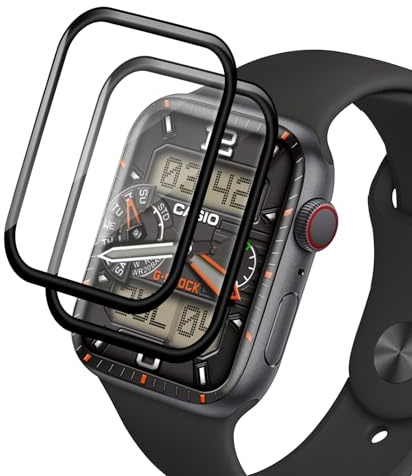 Carantee 2 pièces Verre trempé 3D pour Apple Watch 7/8/9 41mm, 9H Ultra-Résistant, Anti-Rayures & Anti-Trace, 100% sans Bulles Protection écran, Haute Sensibilité, Haute définition Vitre Protection