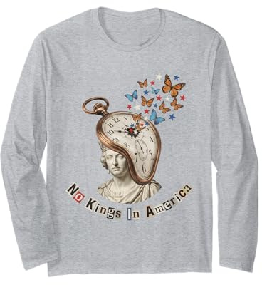 No Kings In America Surrealismus Schmetterling Schmelzende Uhr Langarmshirt