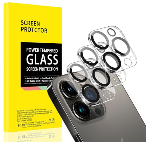 AKLPP【3 Pack Camera Lens Protector for iPhone 13 Pro/13 Pro Max, Tempered Glass, 9H Hardness, HD Clear, Scratch & Smudge-Resistant Surface, No Bubbles,Easy Installation, Case Friendly.