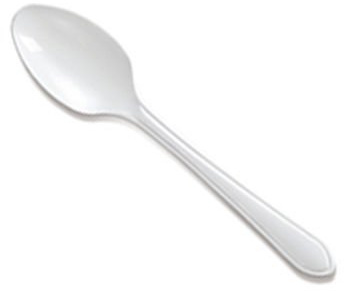 Thali Outlet - 1000 x White Plastic Spoons Re-Usable Dessert Dinner Starter Cutlery