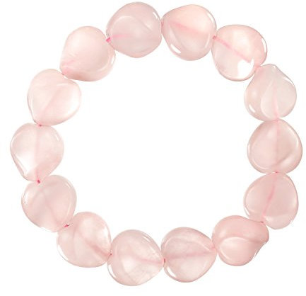 Franki Baker Pretty Rosa Quarzo Rosa a Forma di Cuore Braccialetto. Taglia Unica. in Una Bella Confezione Regalo.