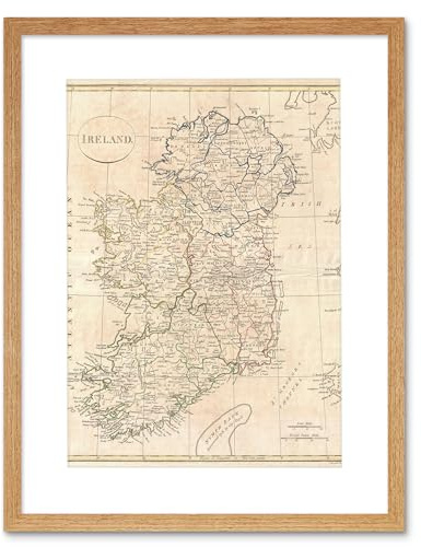 Wee Blue Coo 1799 Clement Cruttwell Map Ireland Vintage Art Frame Framed Wall Art Print
