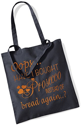 Oops Prosecco Einkaufstasche, Tasche Gr. Einheitsgröße, Black + Copper