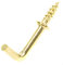 25x Brass Dresser Hooks - Small 13mm L Square Shoulder Screw Key Wall Hangers